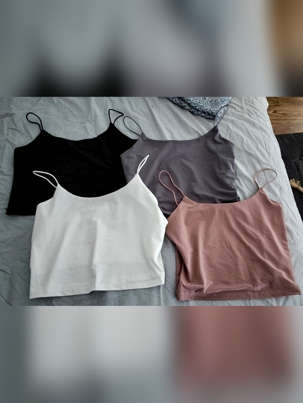 Women’s Spaghetti Strap Crop Top Double Layered Cami Tank - Pack Of 4